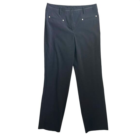 Larry Levine Women Pants 10‎ Black Classic Business Casual Stretch Minimalistic - Picture 1 of 10